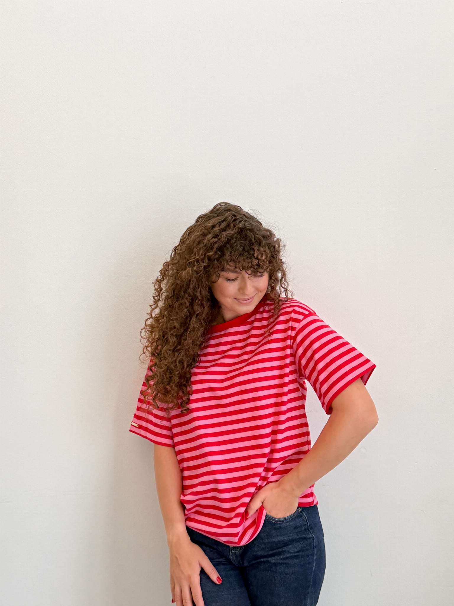 NYSSA RED PINK STRIPES