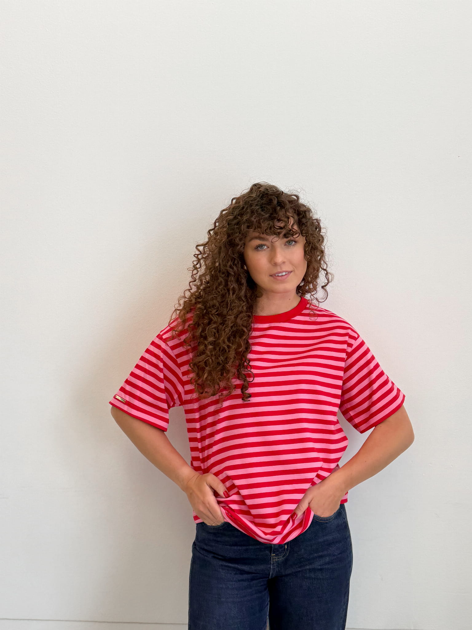 NYSSA RED PINK STRIPES
