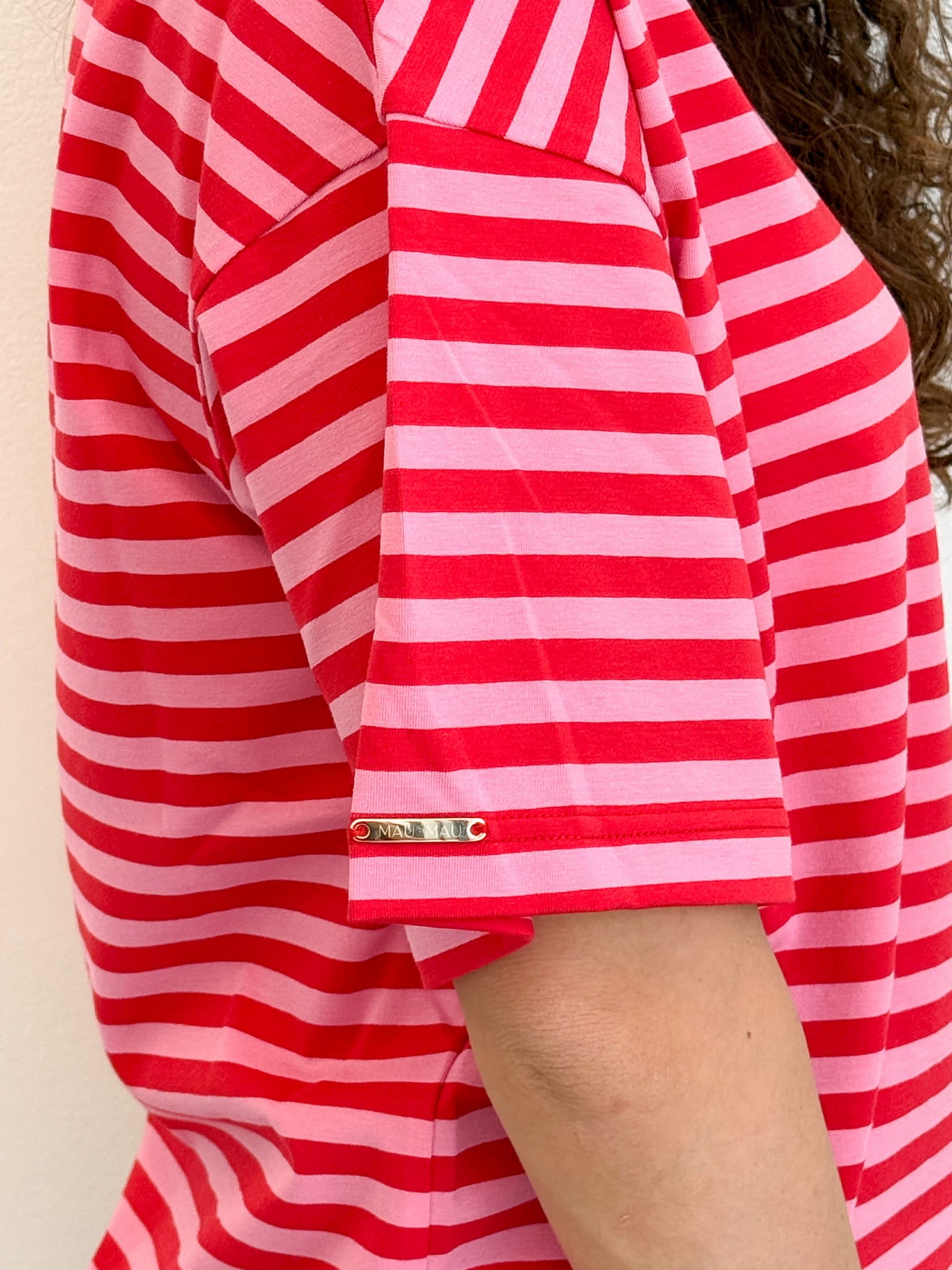 NYSSA RED PINK STRIPES