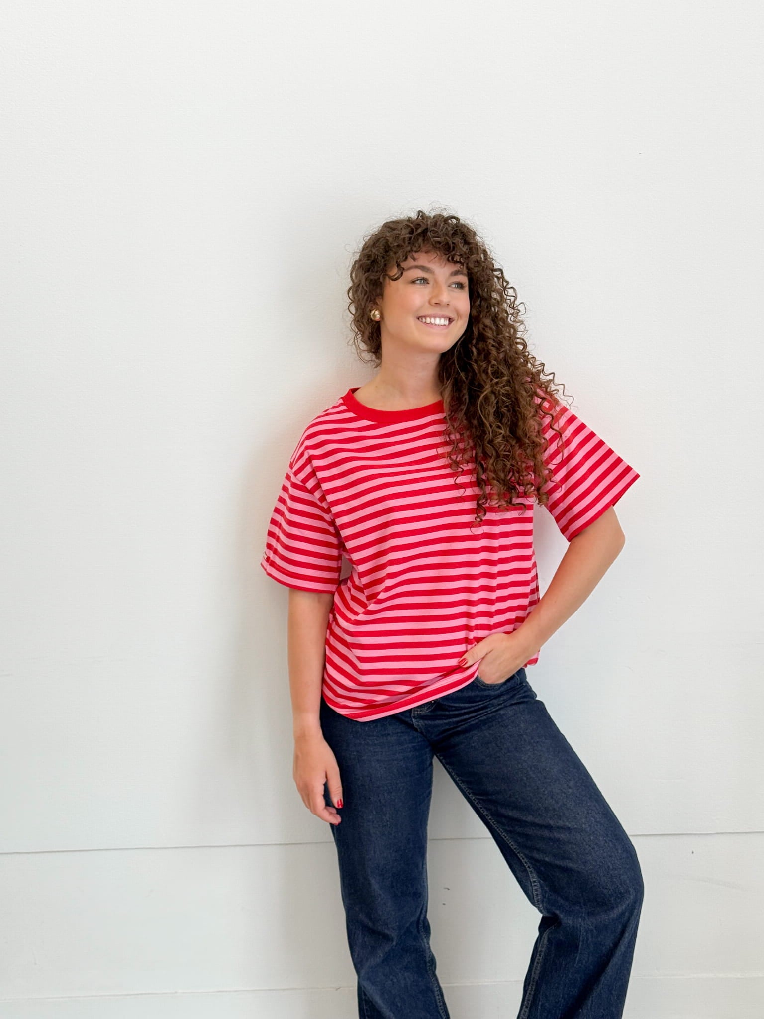 NYSSA RED PINK STRIPES