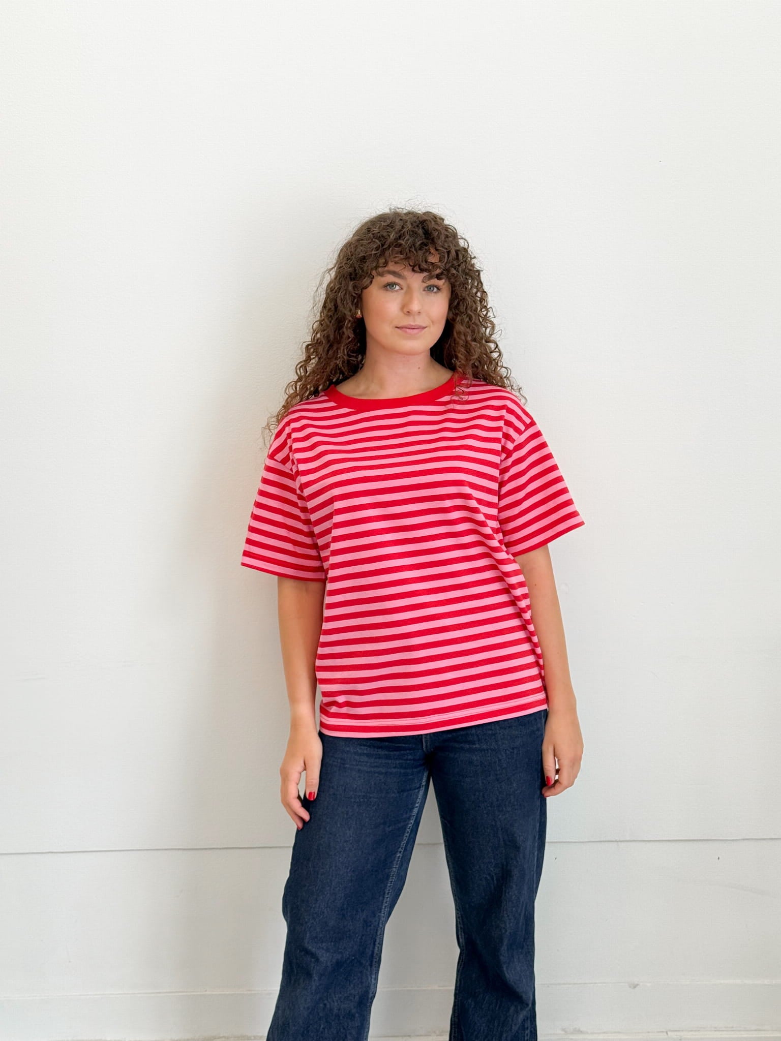 NYSSA RED PINK STRIPES